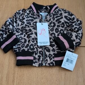 Urban Republic Kids' Leopard Print Puffer Jacket - Black and Pink